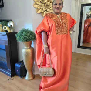 Sequin Mikado Bubu Dress, African Kaftan, Boubou Africa, Silk Mikado Dress – Free Shipping