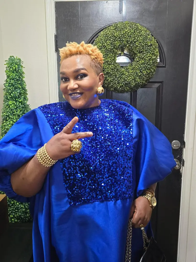 Elegant African Women Bubu Mikado Sequin Kaftan Nigeria Boubou Dress - Free Shipping - Image 2